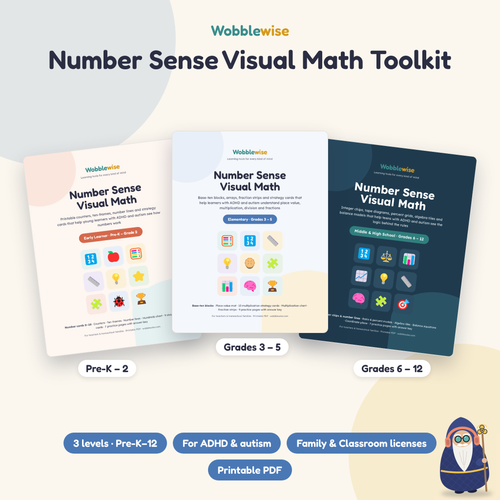 Number Sense Visual Math Toolkit cover with the Wobblewise Wiseman