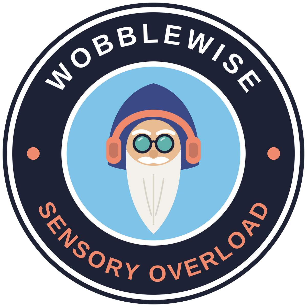 Wobblewise Sensory Overload emblem, navy